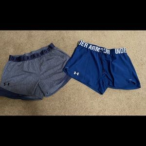 Two pair of Under Armour Ladies shorts; small